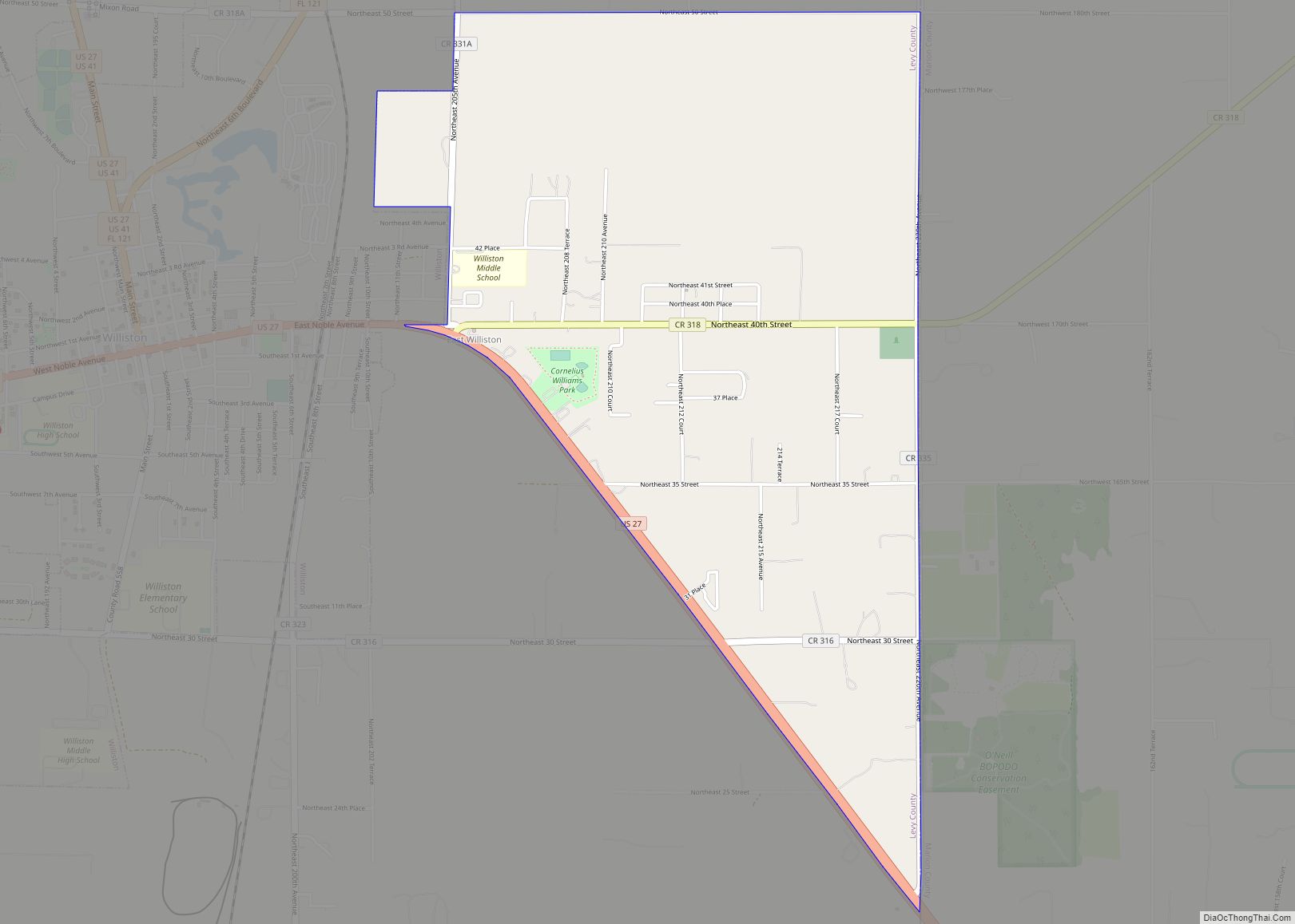 Map of East Williston CDP