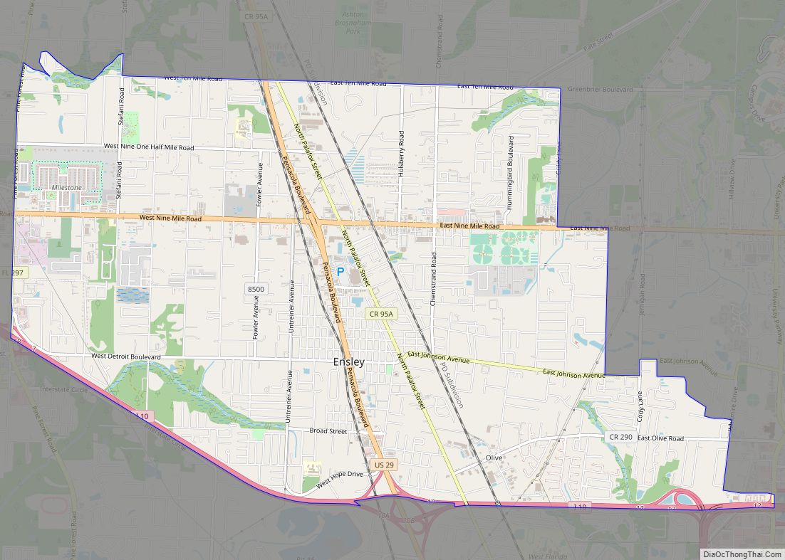 Map of Ensley CDP