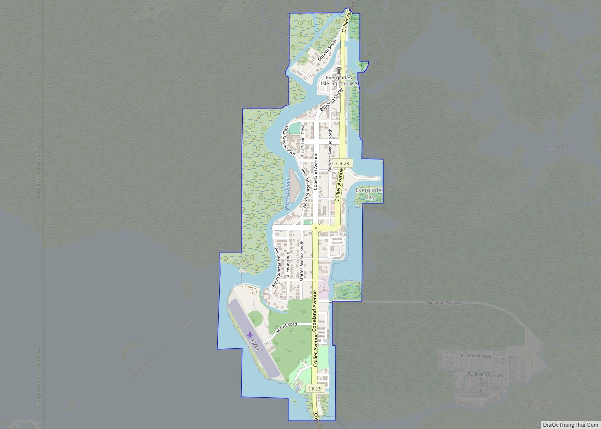 Map of Everglades city