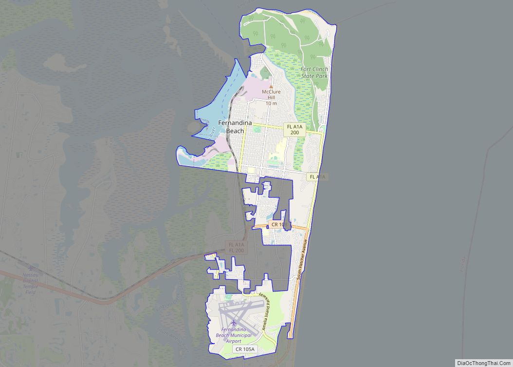 Map of Fernandina Beach city