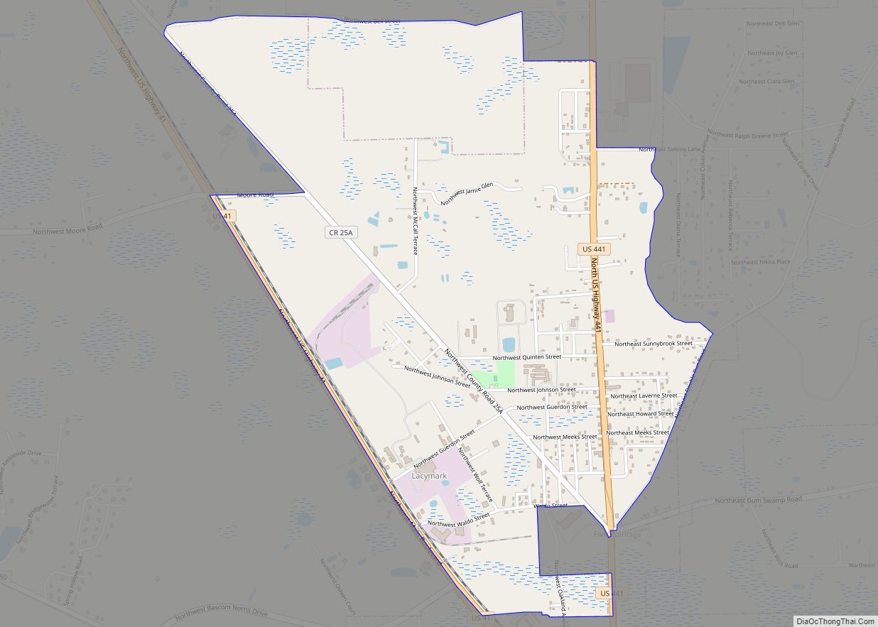 Map of Five Points CDP, Florida