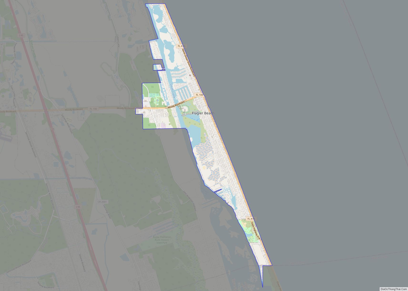 Map of Flagler Beach city