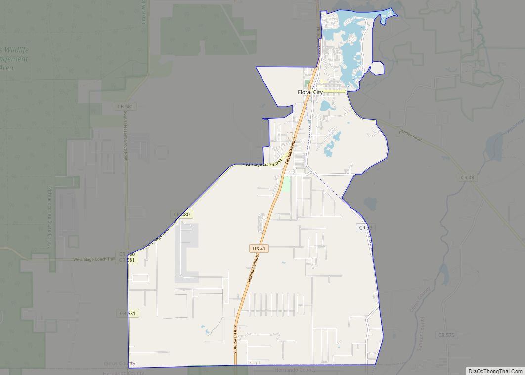 Map of Floral City CDP