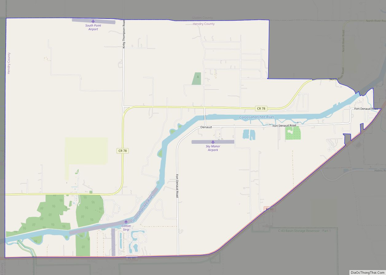 Map of Fort Denaud CDP