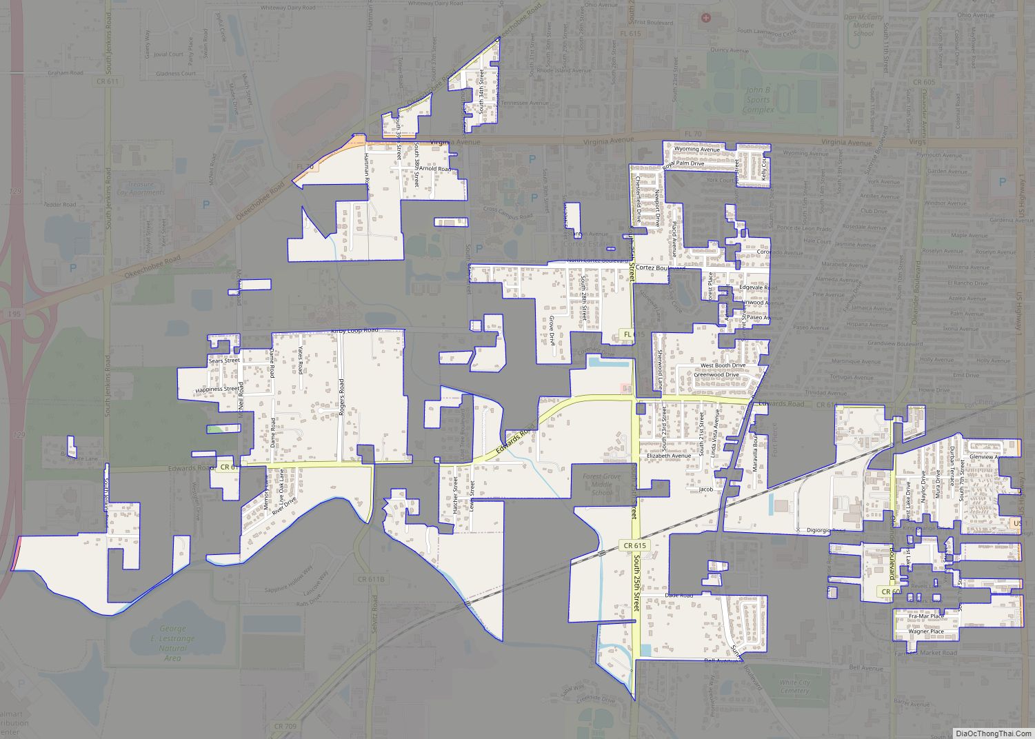 Map of Fort Pierce South CDP