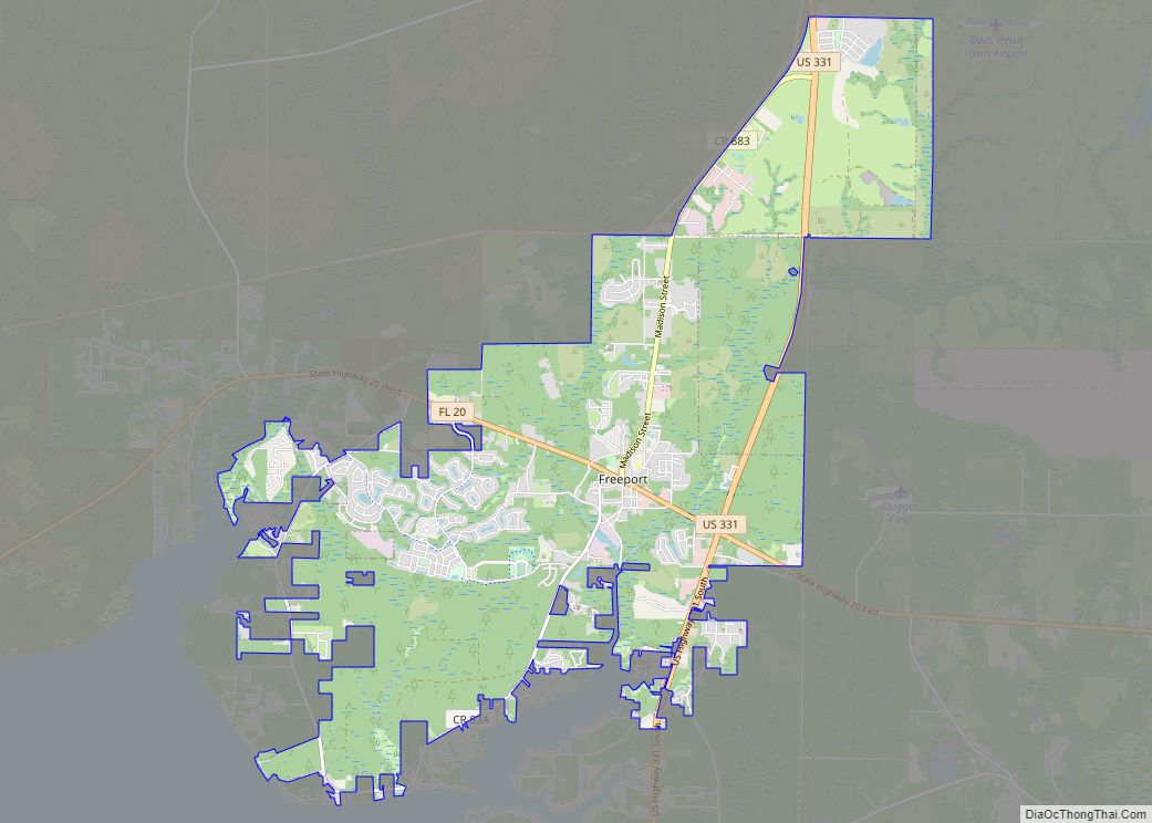 Map of Freeport city, Florida