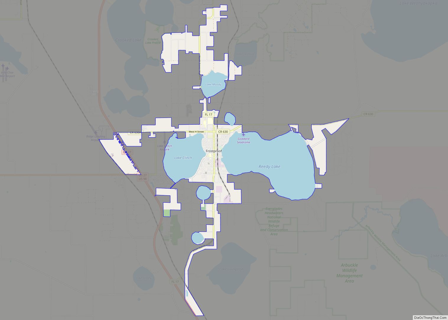 Map of Frostproof city