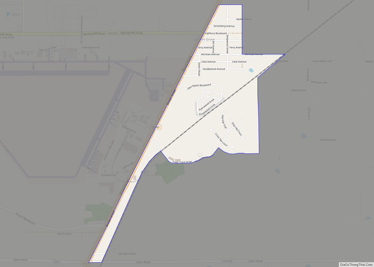 Map of Garden Grove CDP, Florida