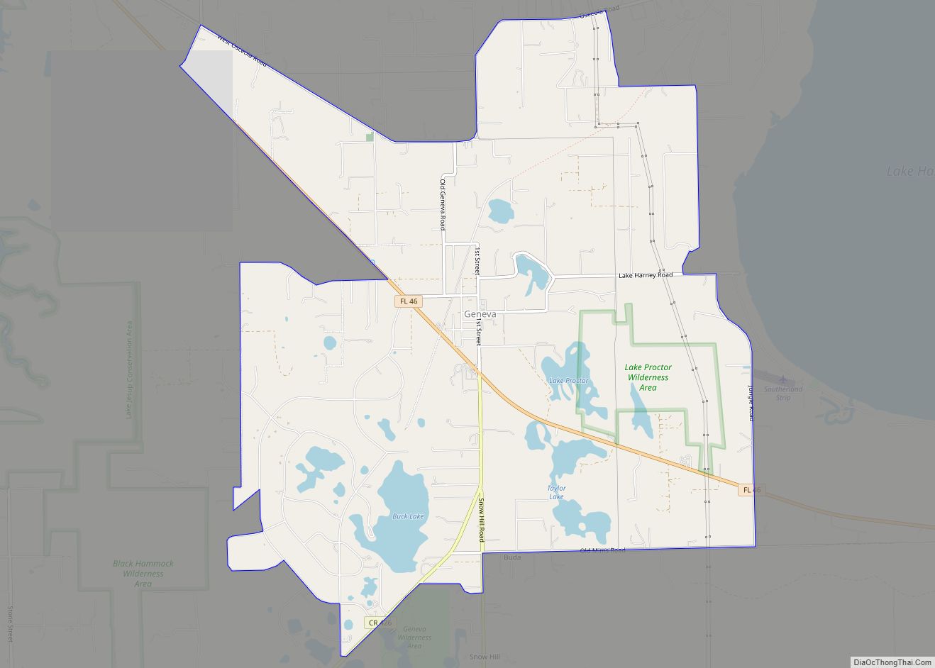 Map of Geneva CDP, Florida