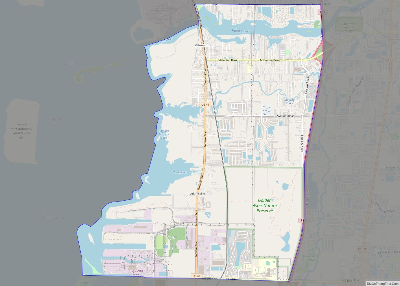 Map of Gibsonton CDP