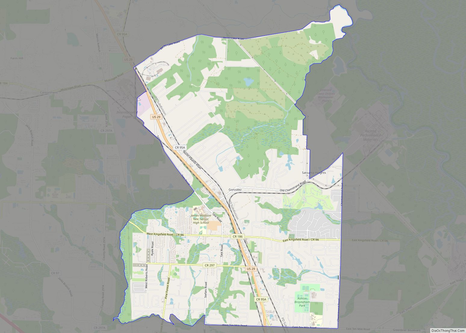 Map of Gonzalez CDP