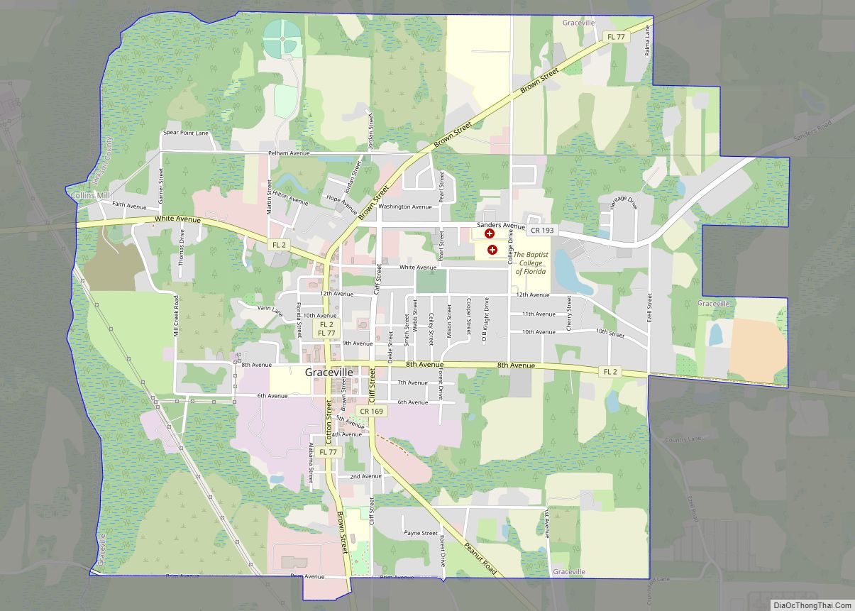 Map of Graceville city