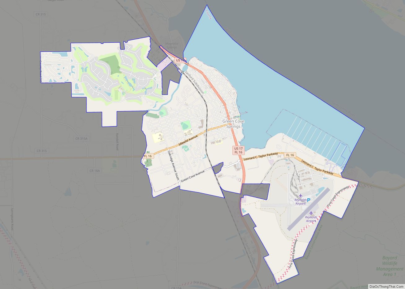 Map of Green Cove Springs city