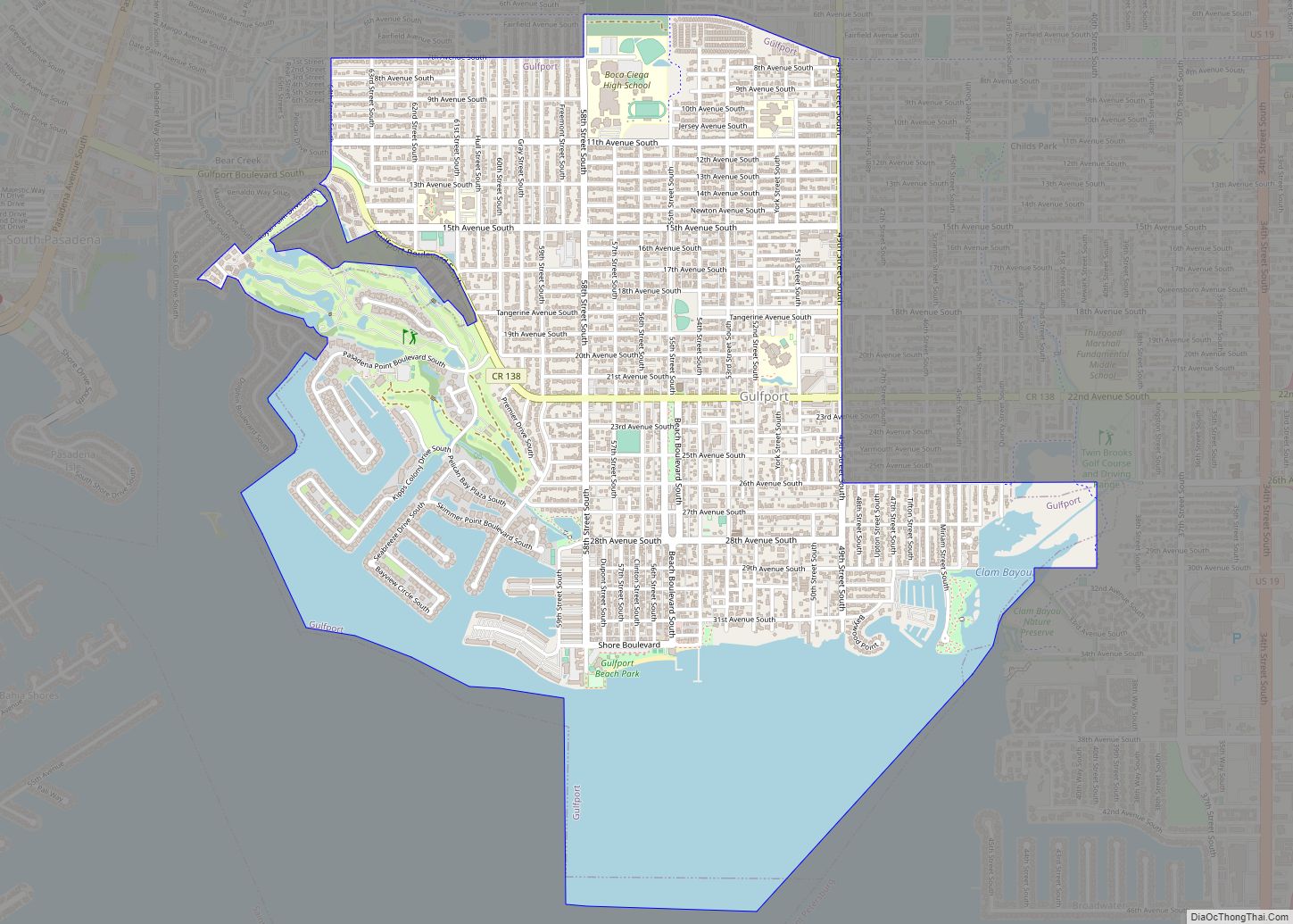 Map of Gulfport city
