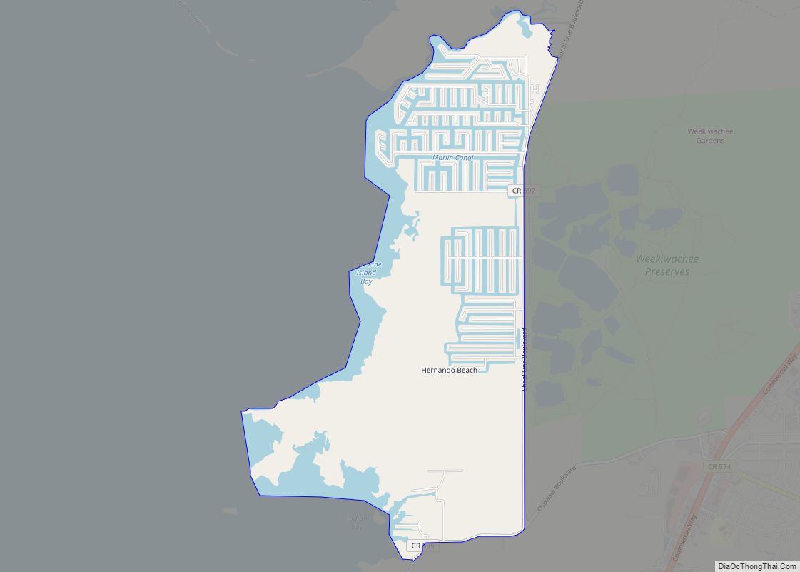 Map of Hernando Beach CDP