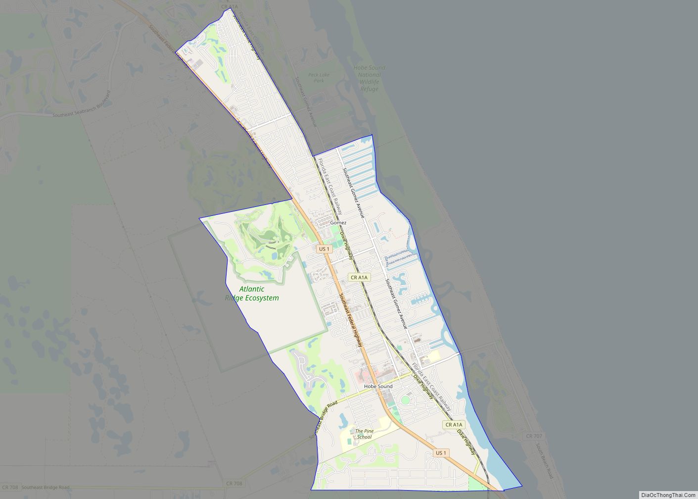 Map of Hobe Sound CDP