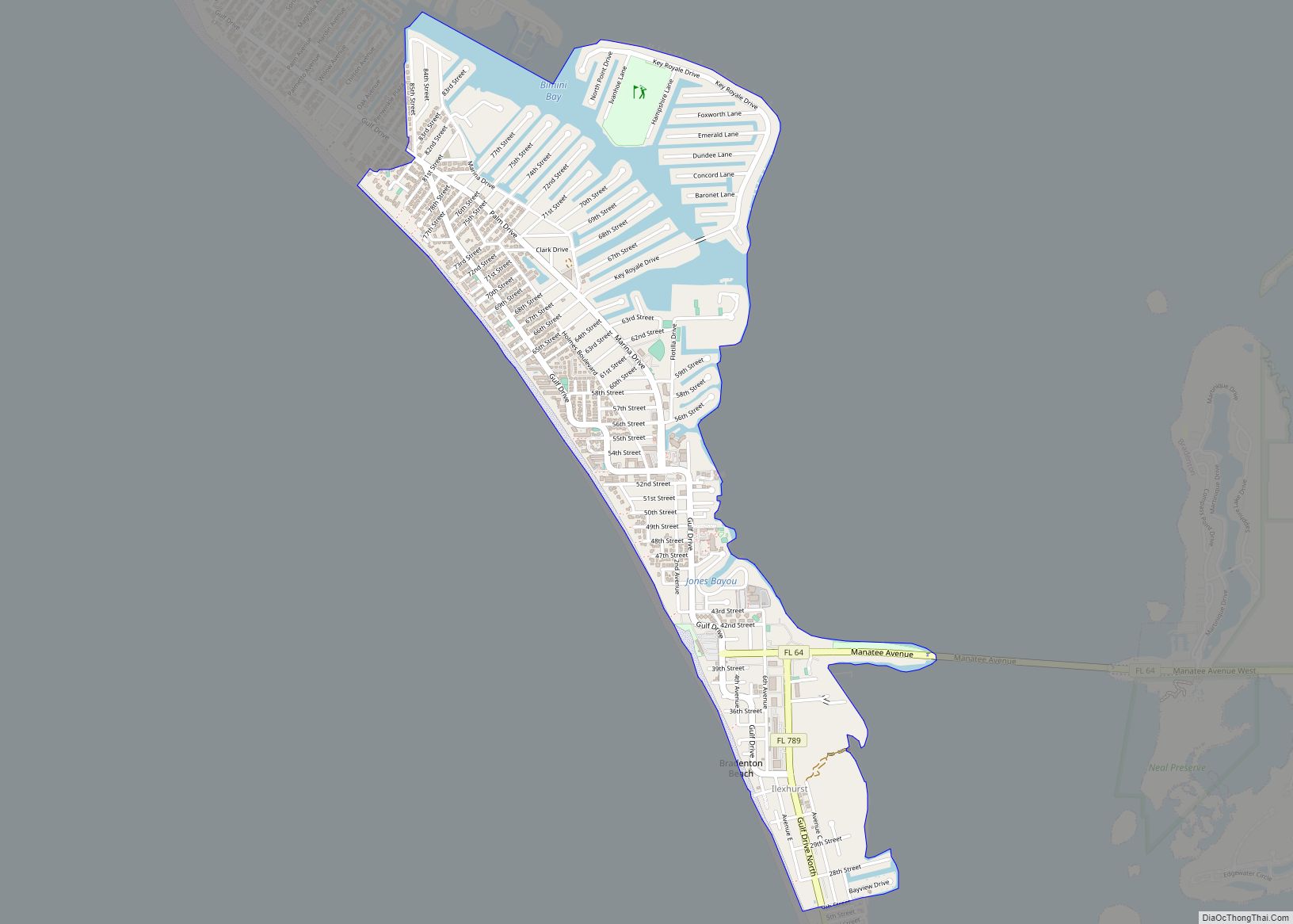 Map of Holmes Beach city