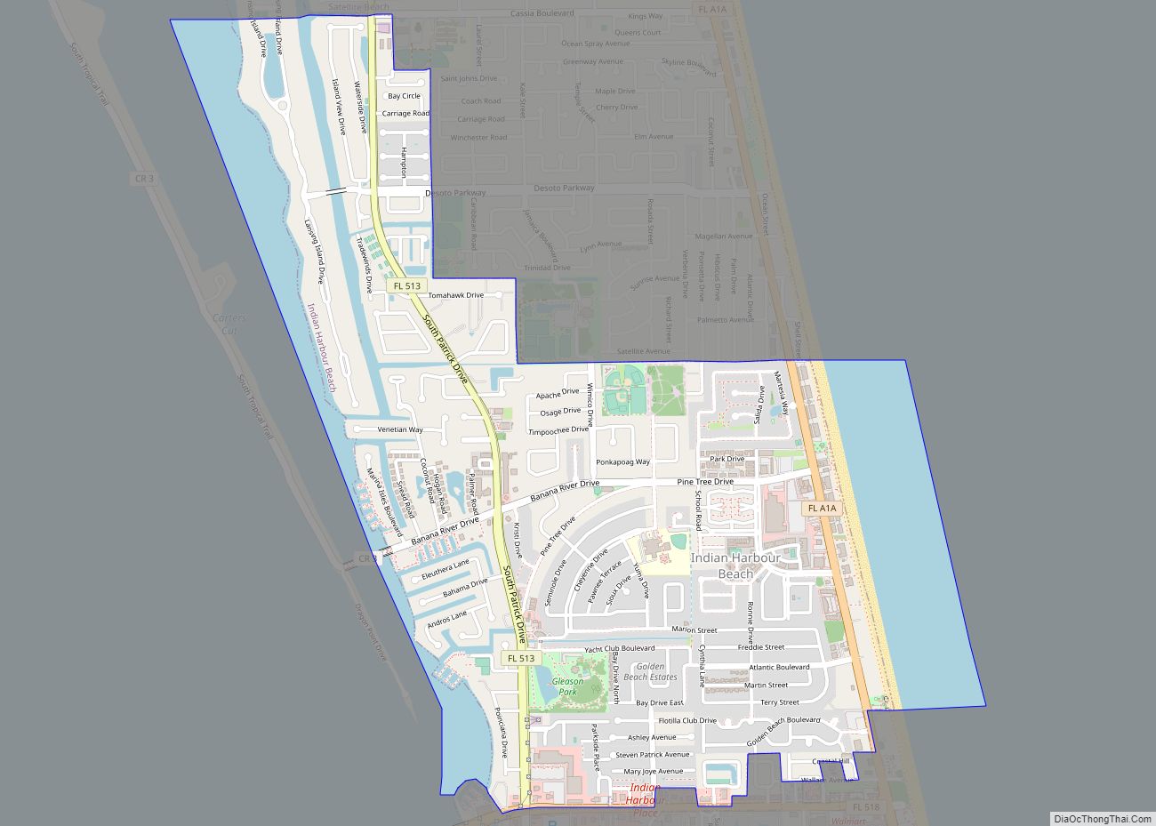 Map of Indian Harbour Beach city