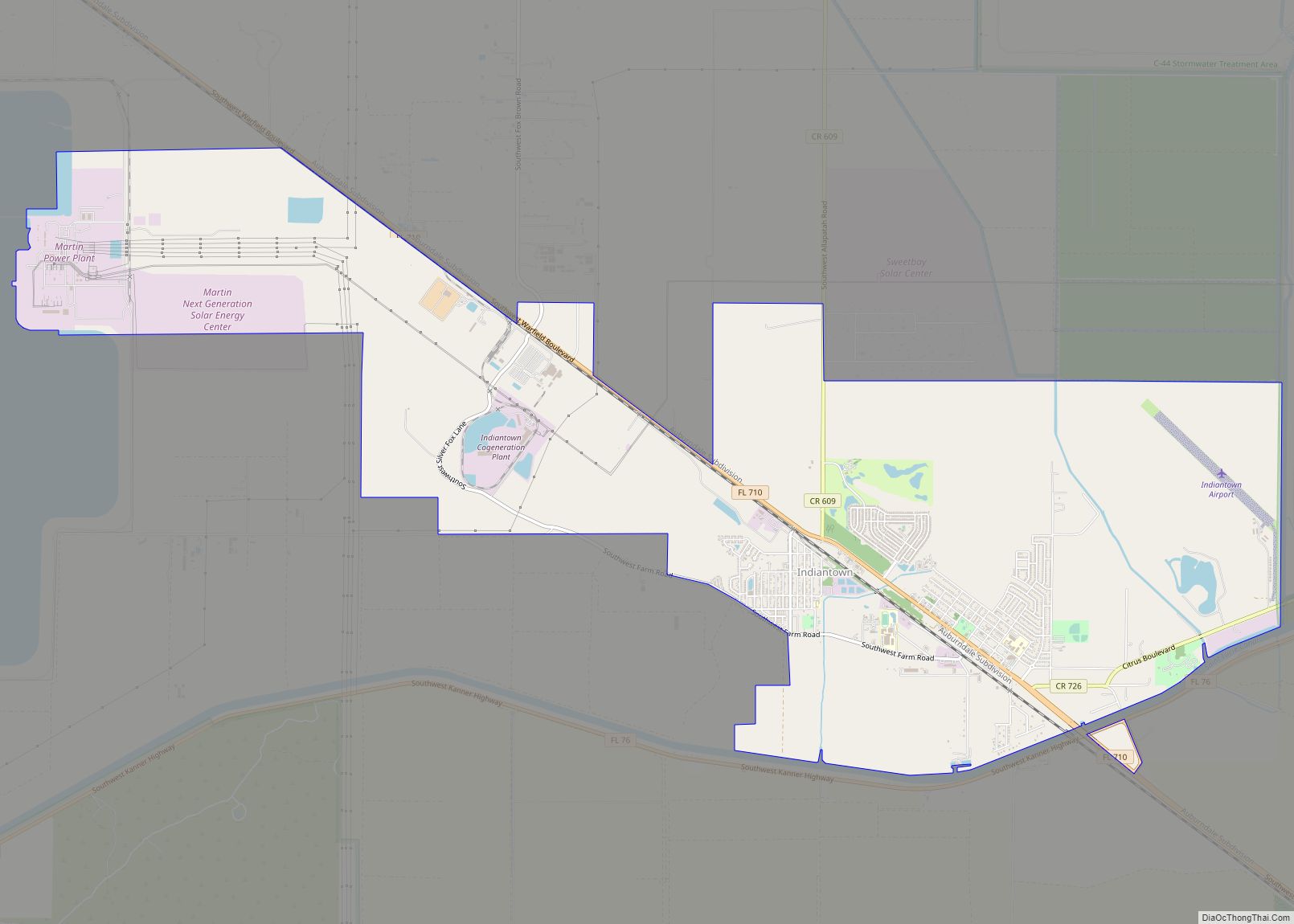 Map of Indiantown village