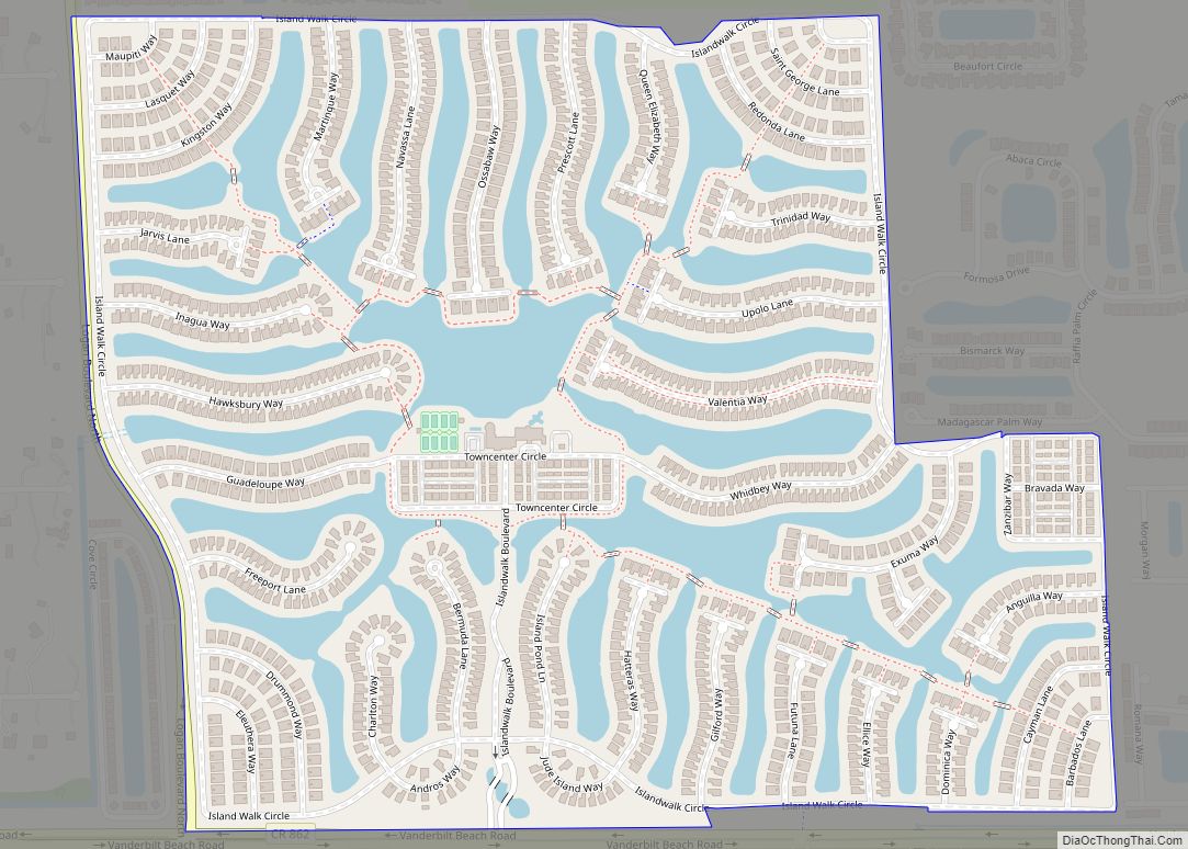 Map of Island Walk CDP