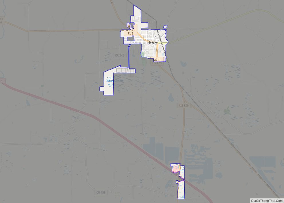 Map of Jasper city, Florida