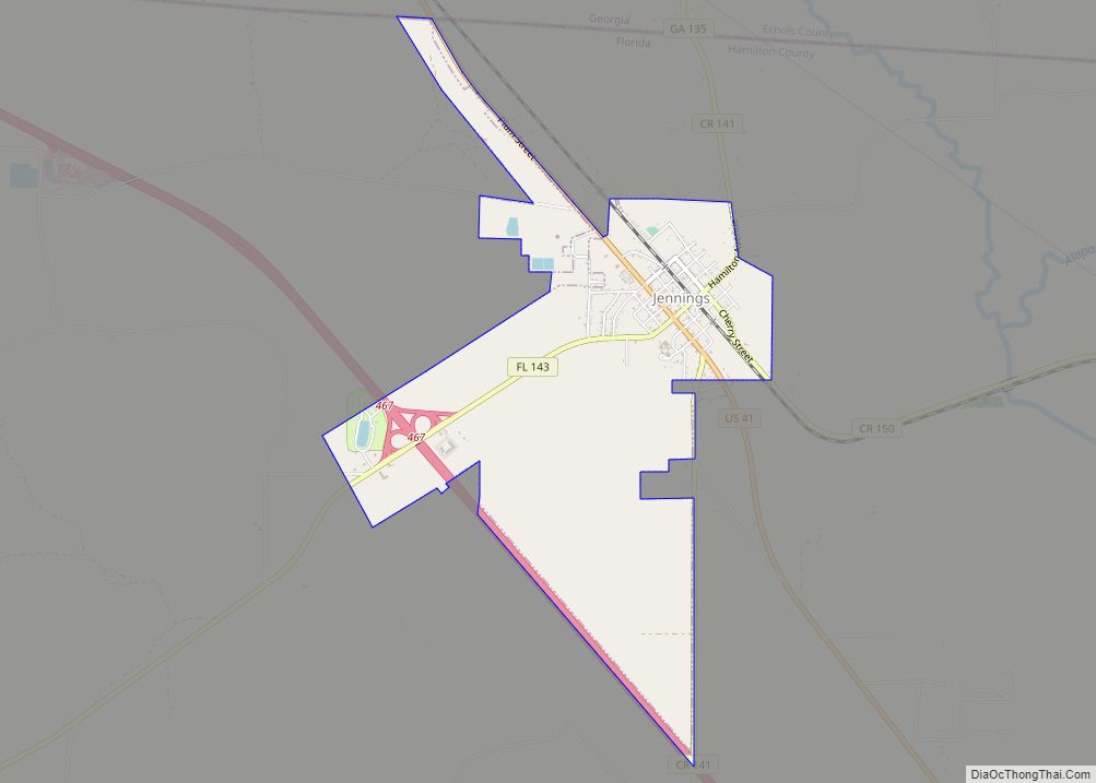 Map of Jennings town