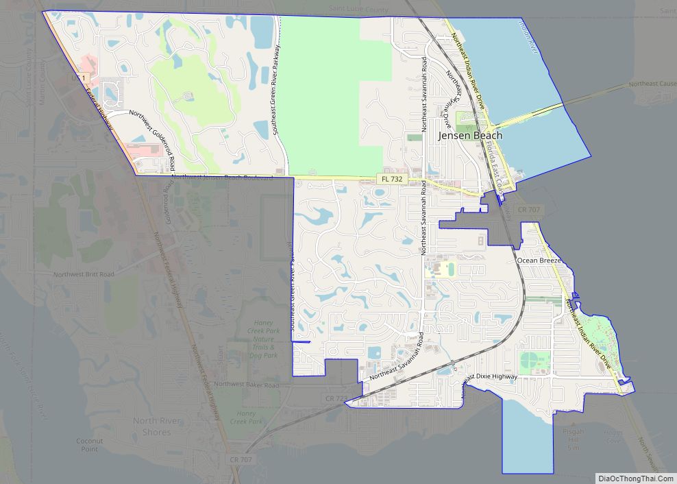 Map of Jensen Beach CDP