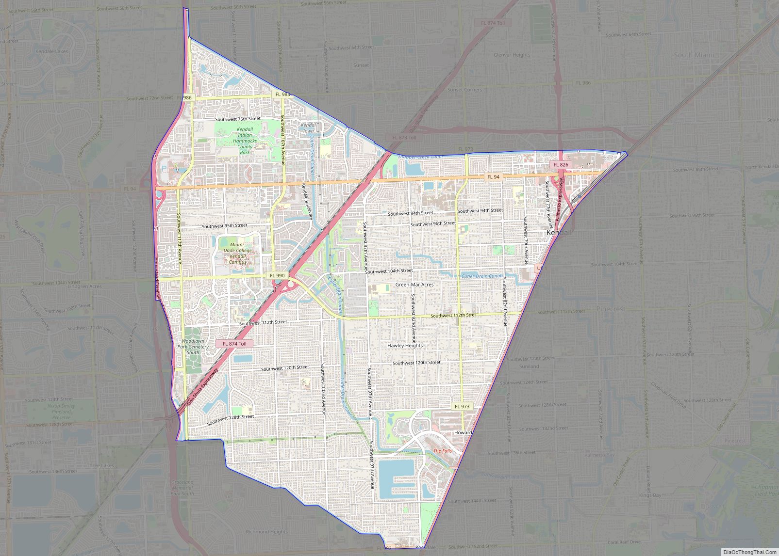 Map of Kendall CDP