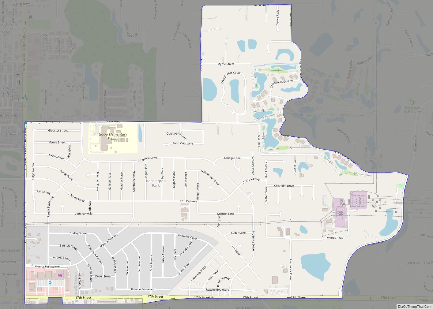 Map of Kensington Park CDP