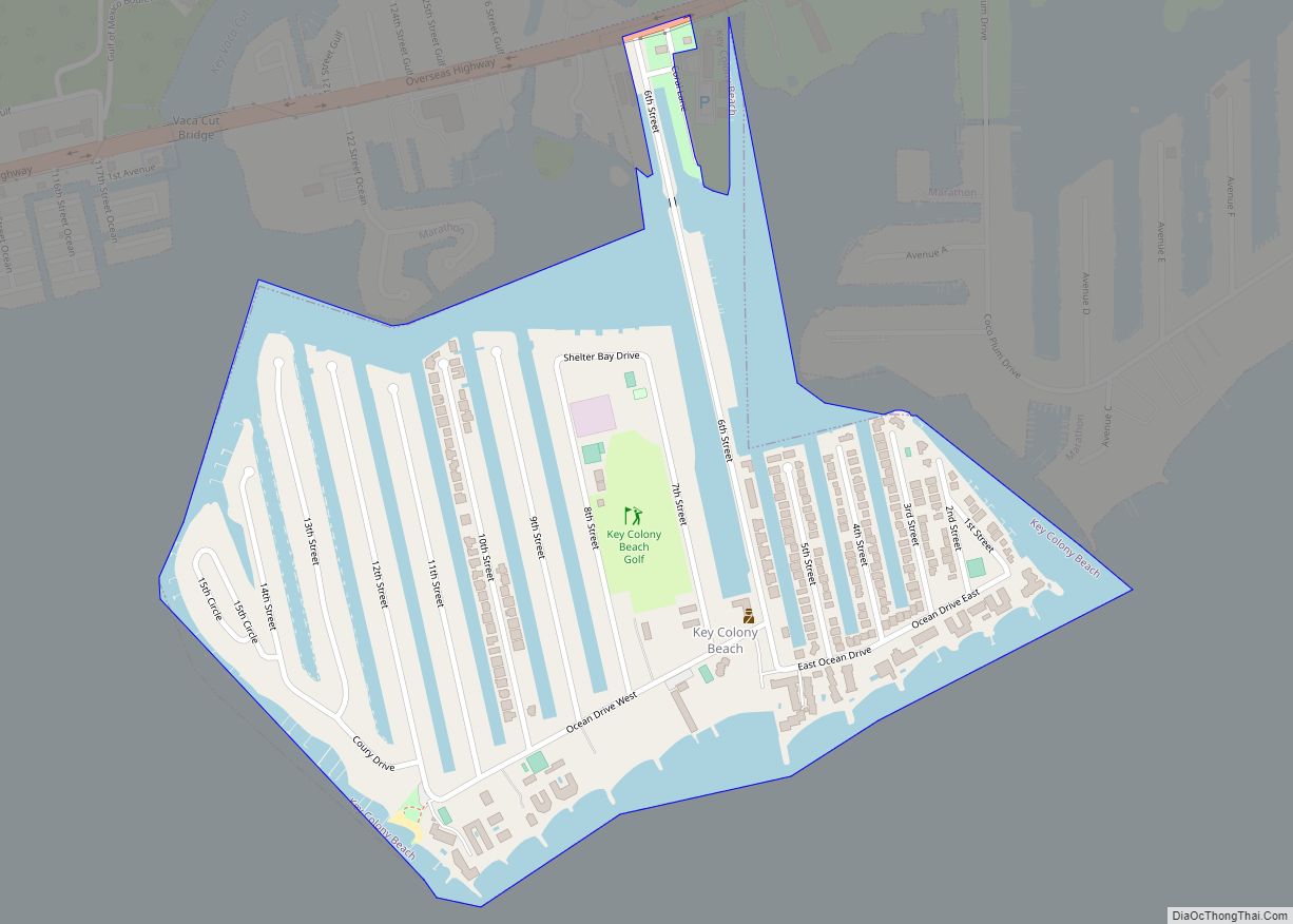 Map of Key Colony Beach city