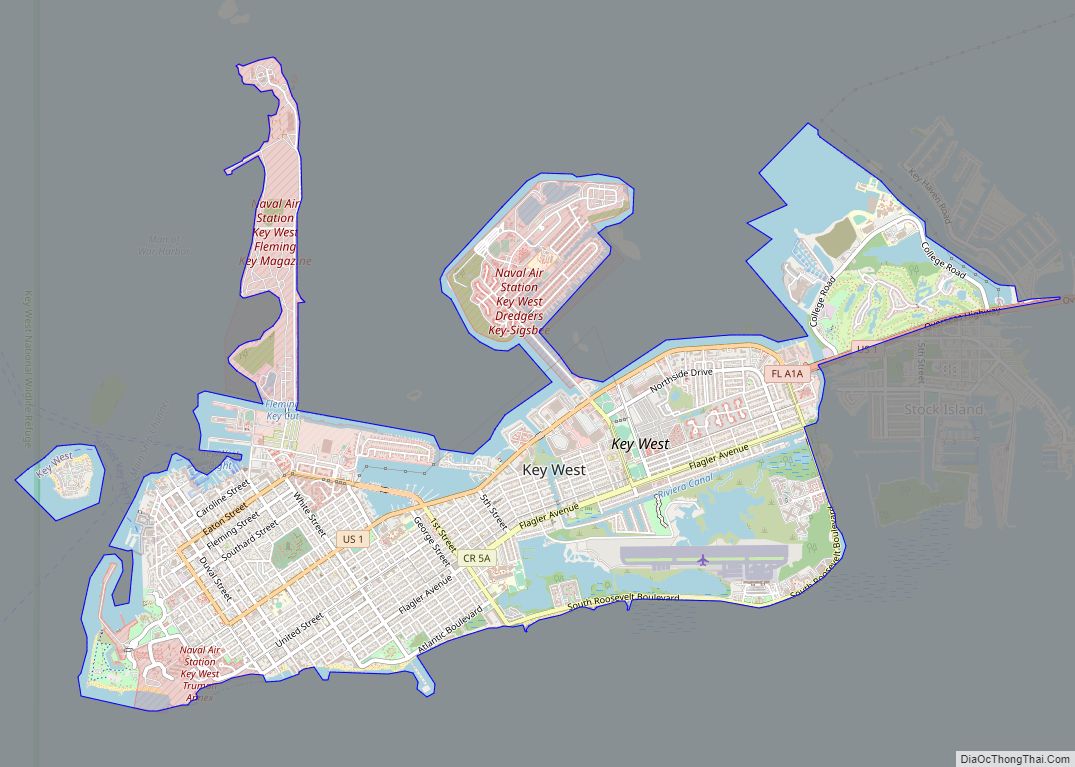 Map of Key West city