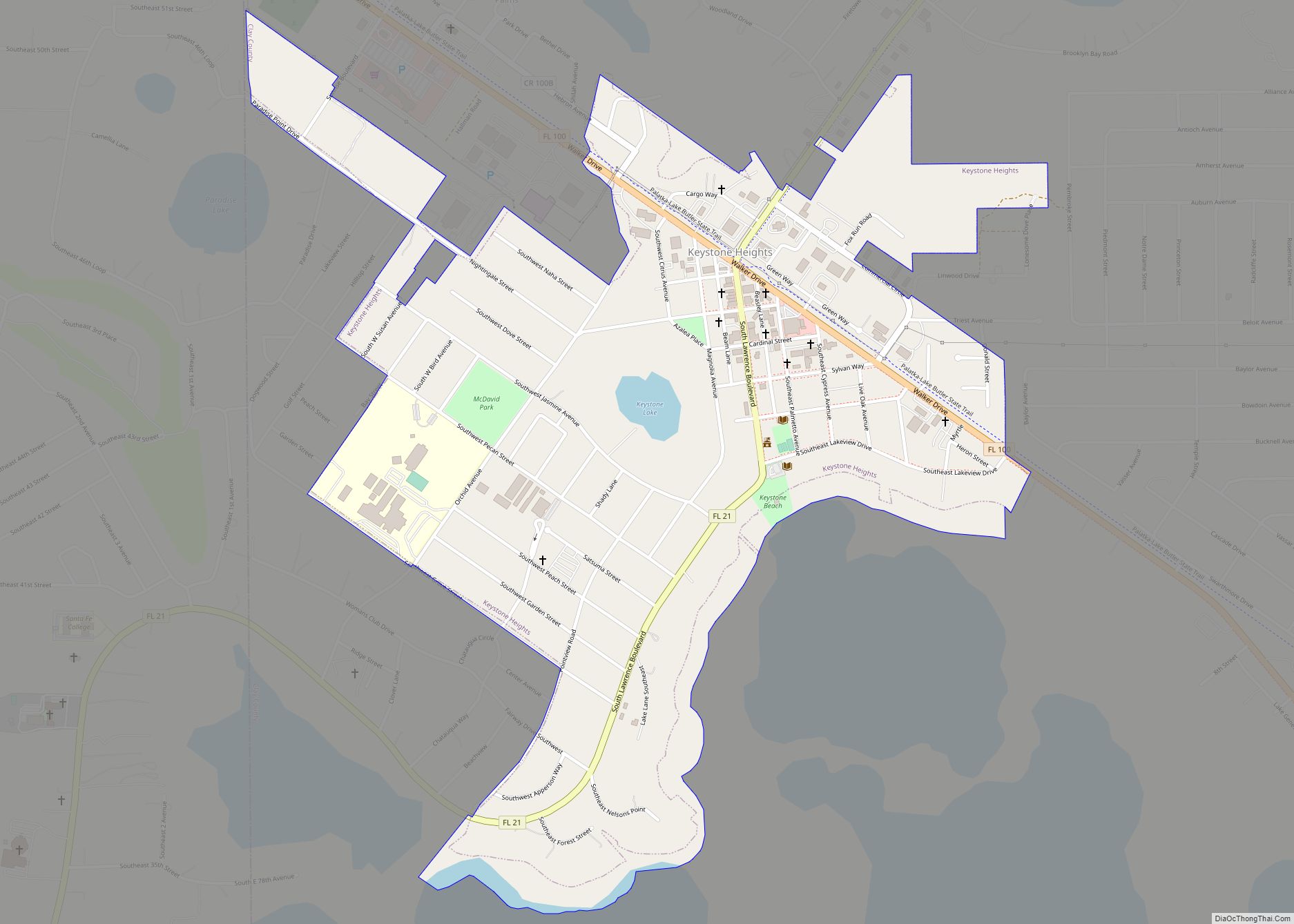 Map of Keystone Heights city