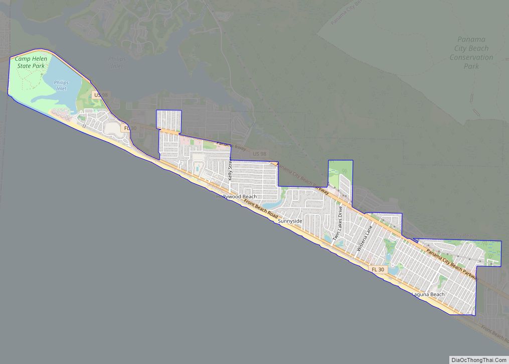 Map of Laguna Beach CDP, Florida