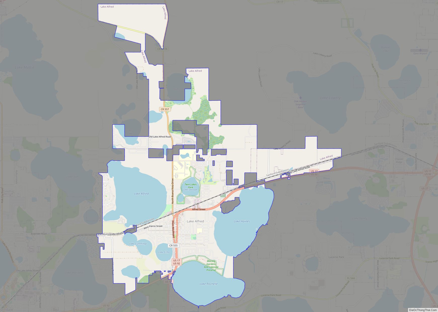 Map of Lake Alfred city