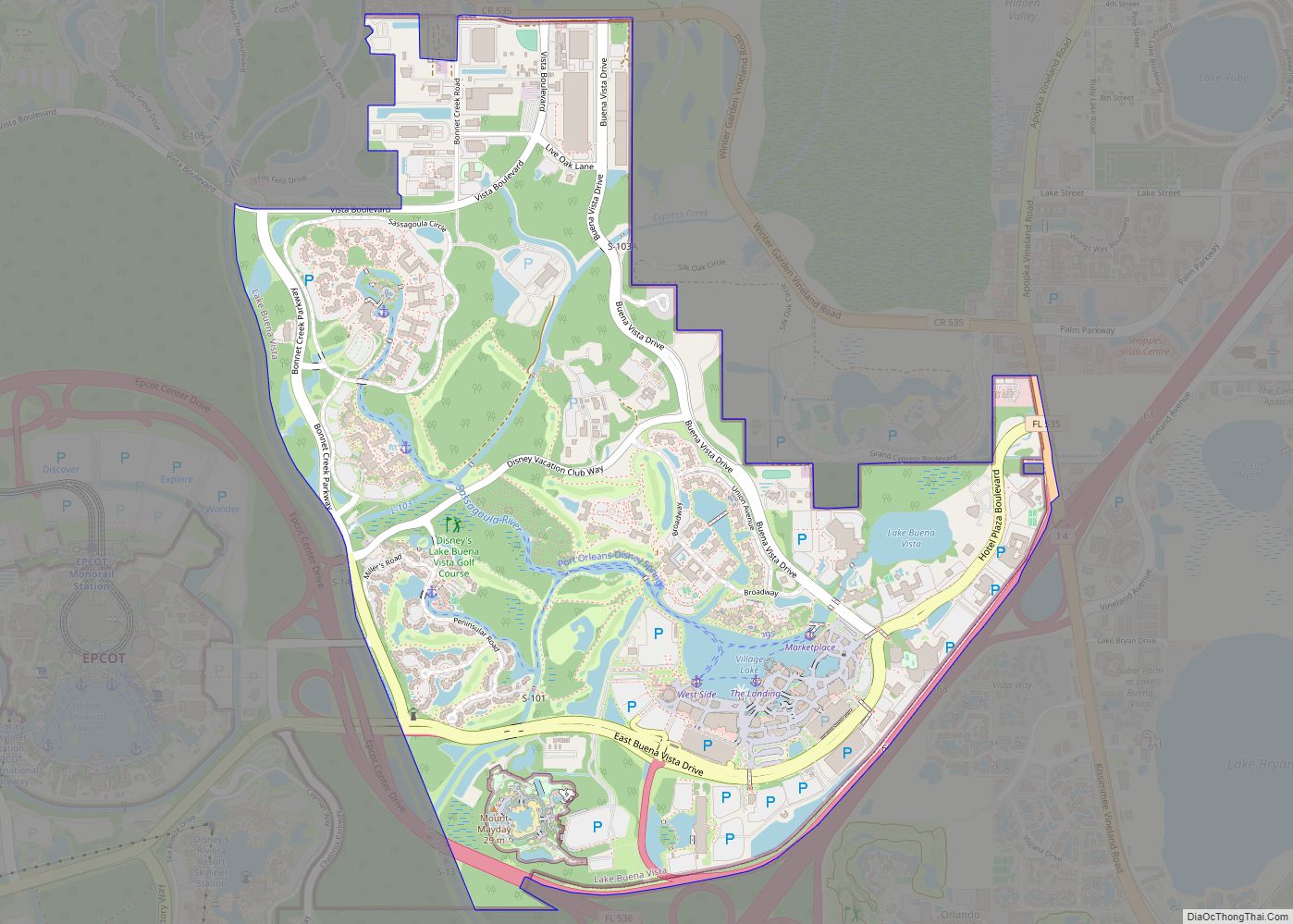 Map of Lake Buena Vista city