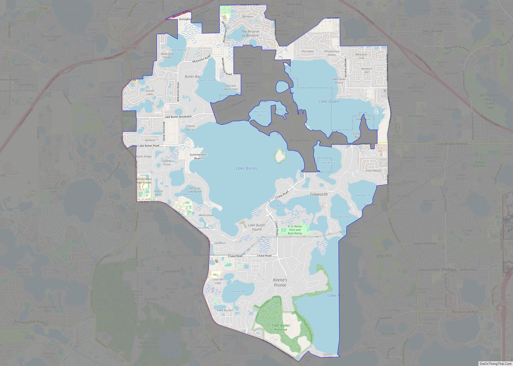Map of Lake Butler CDP