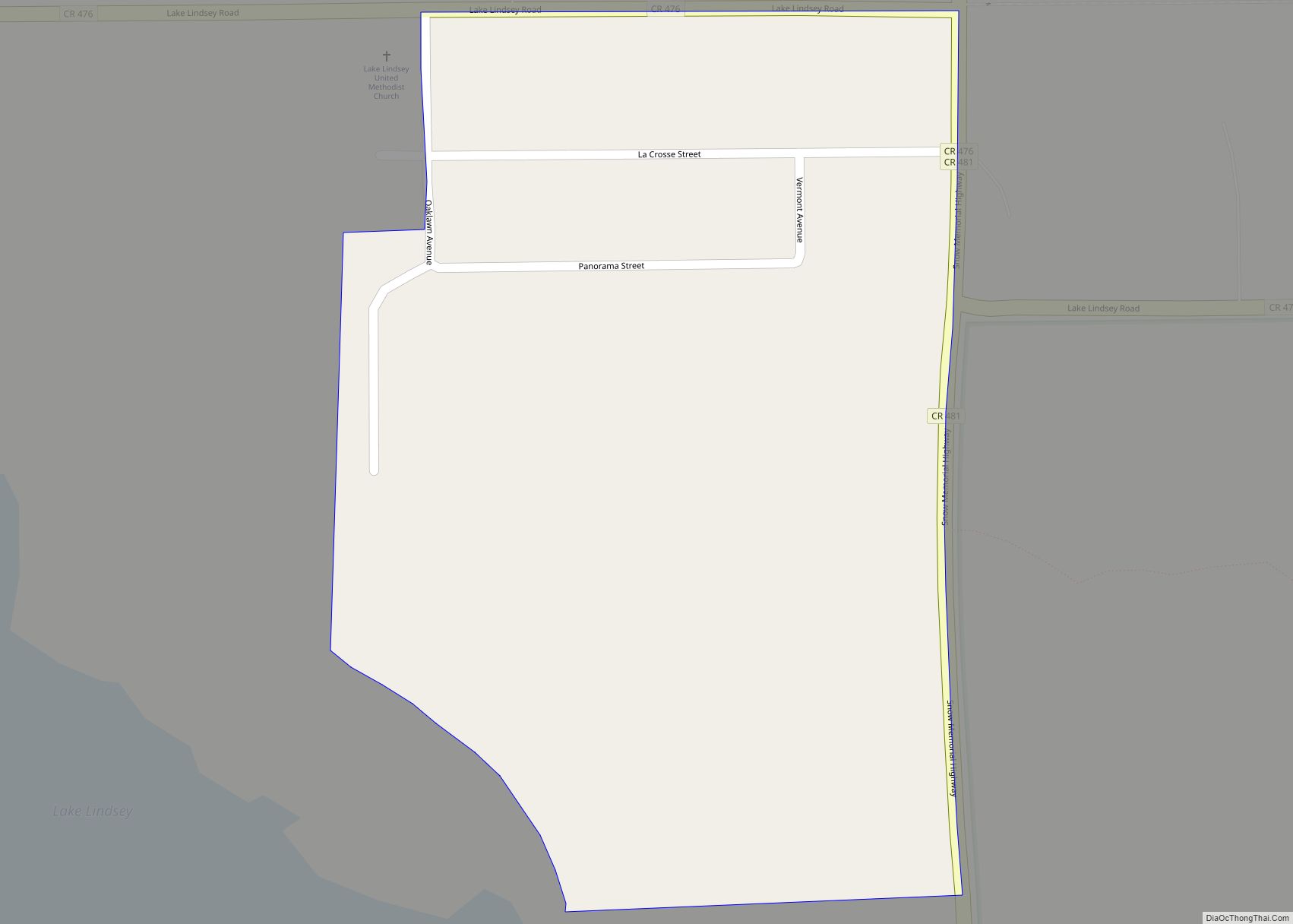 Map of Lake Lindsey CDP