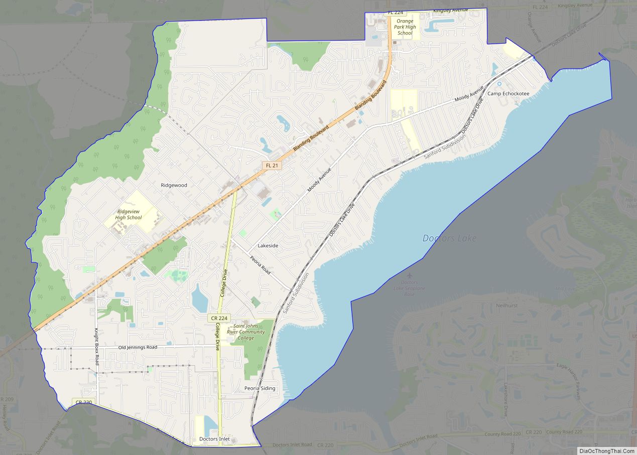Map of Lakeside CDP, Florida