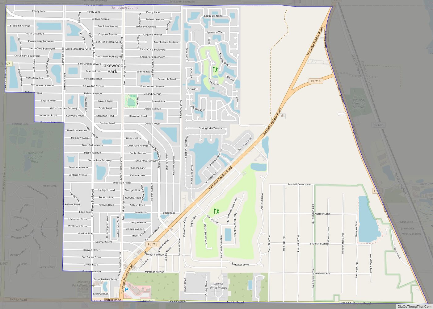 Map of Lakewood Park CDP