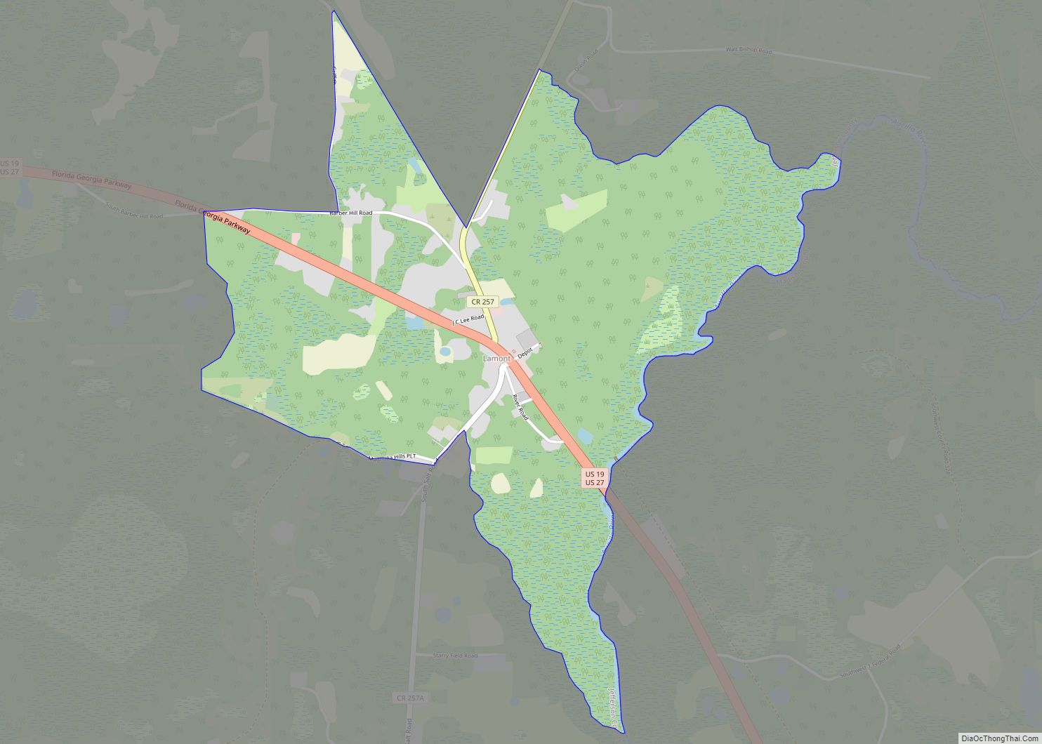 Map of Lamont CDP, Florida