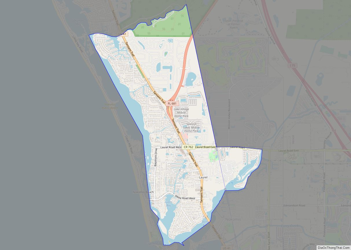 Map of Laurel CDP, Florida