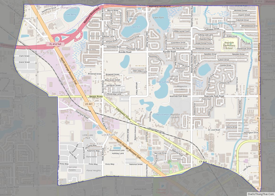 Map of Lockhart CDP, Florida