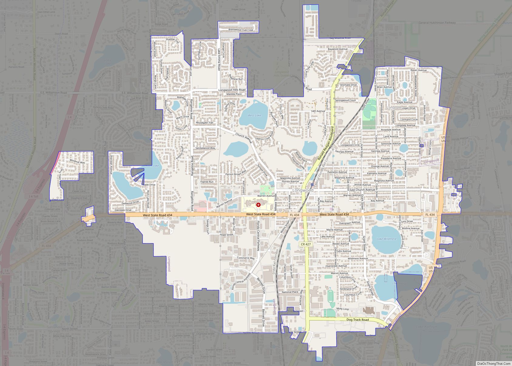 Map of Longwood city