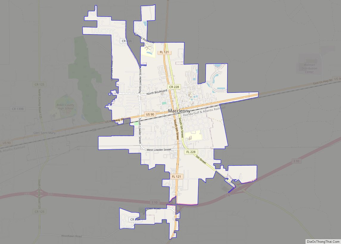 Map of Macclenny city