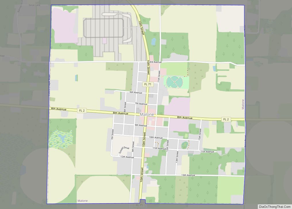 Map of Malone town