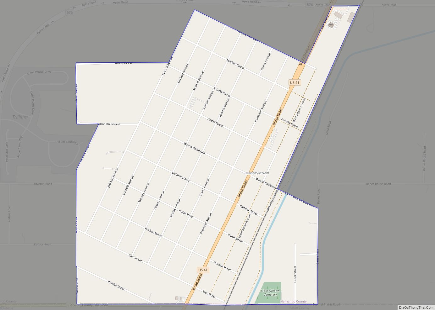 Map of Masaryktown CDP