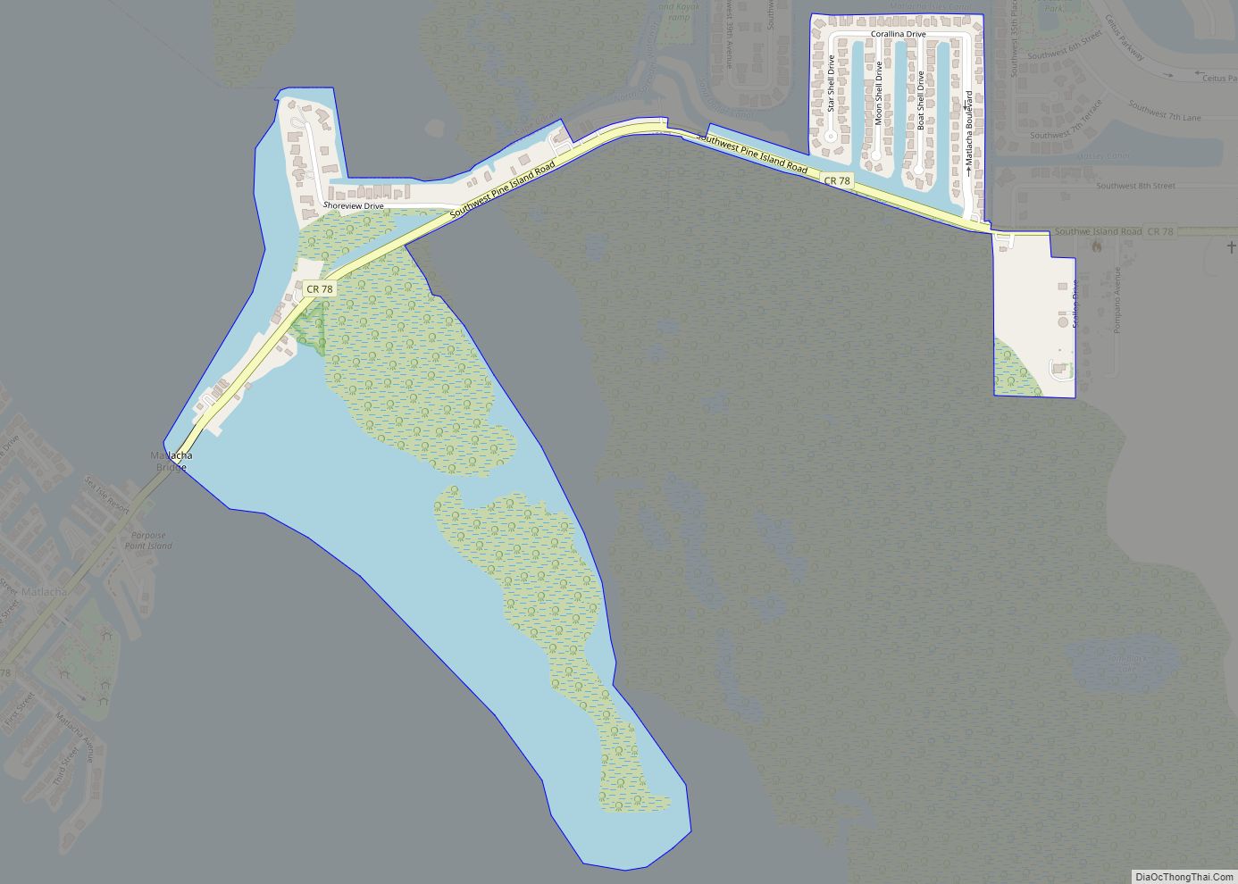 Map of Matlacha Isles-Matlacha Shores CDP