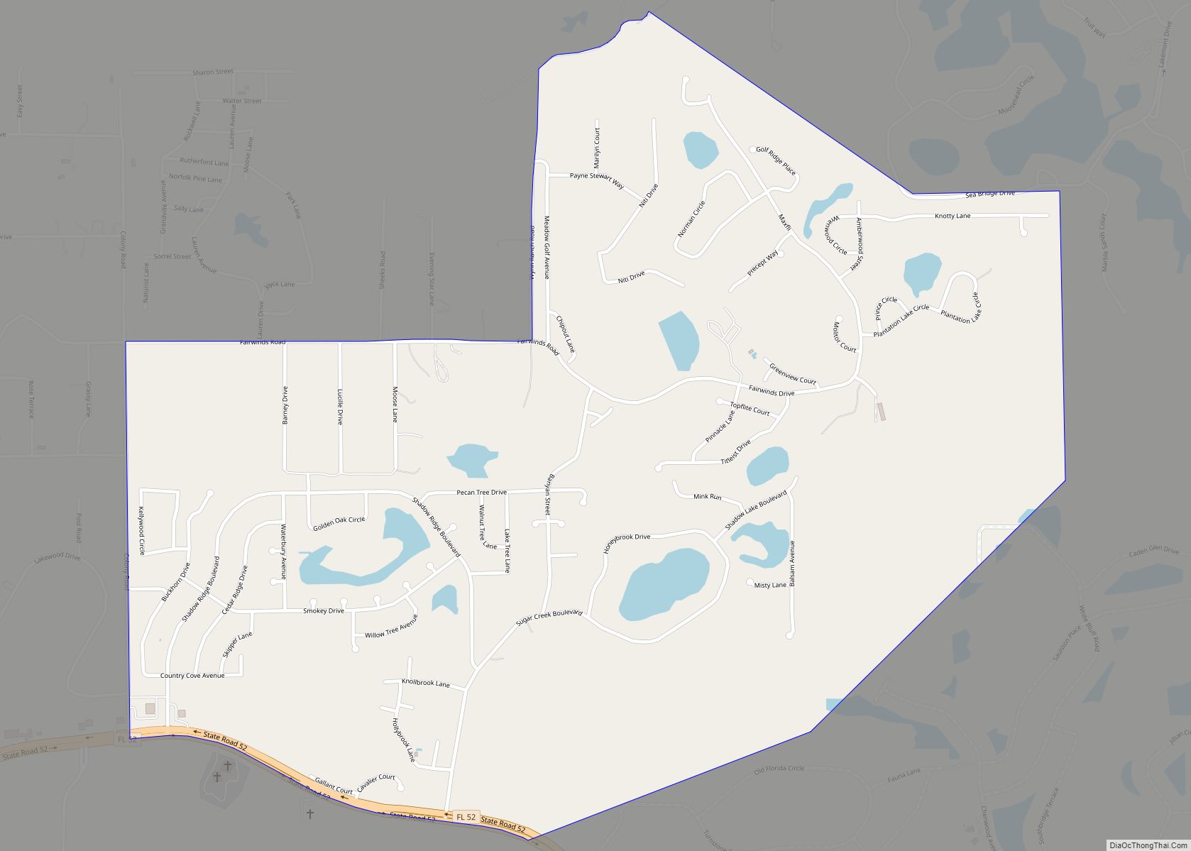 Map of Meadow Oaks CDP