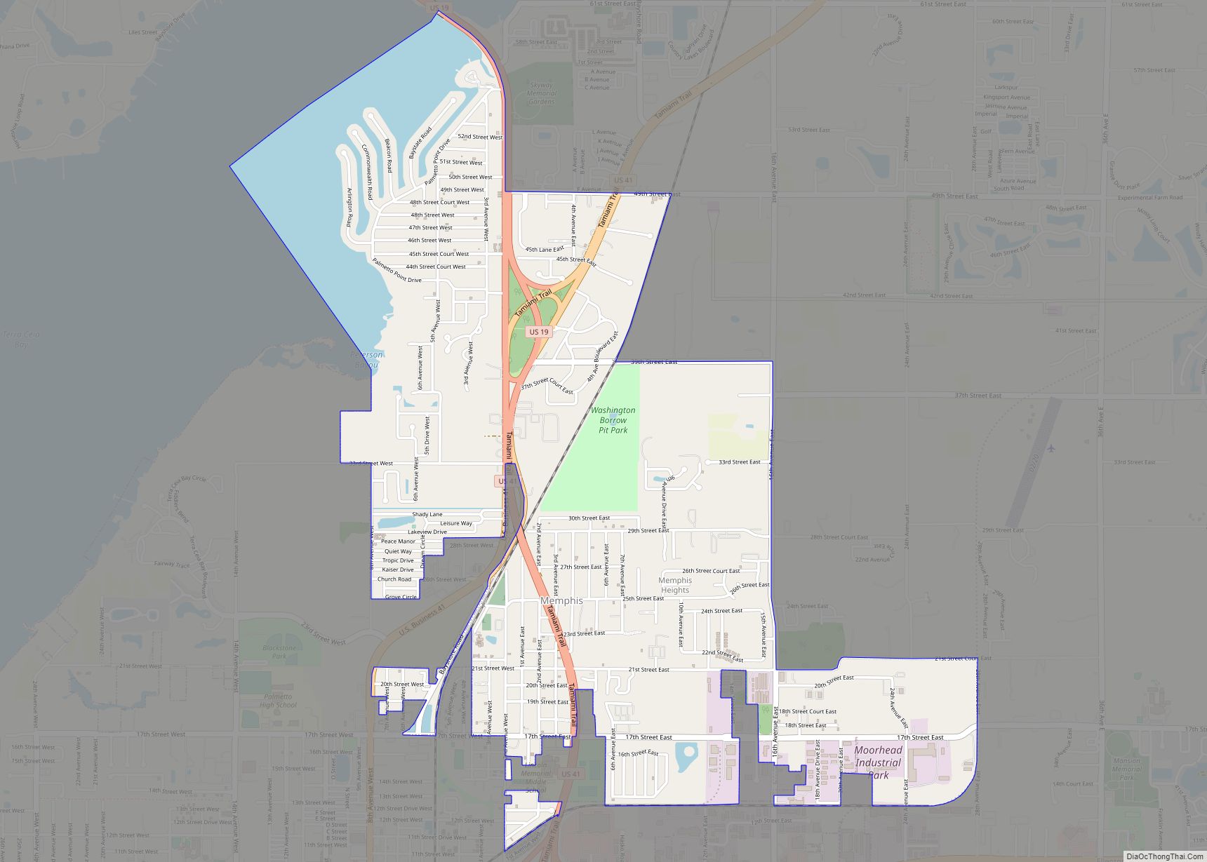 Map of Memphis CDP, Florida