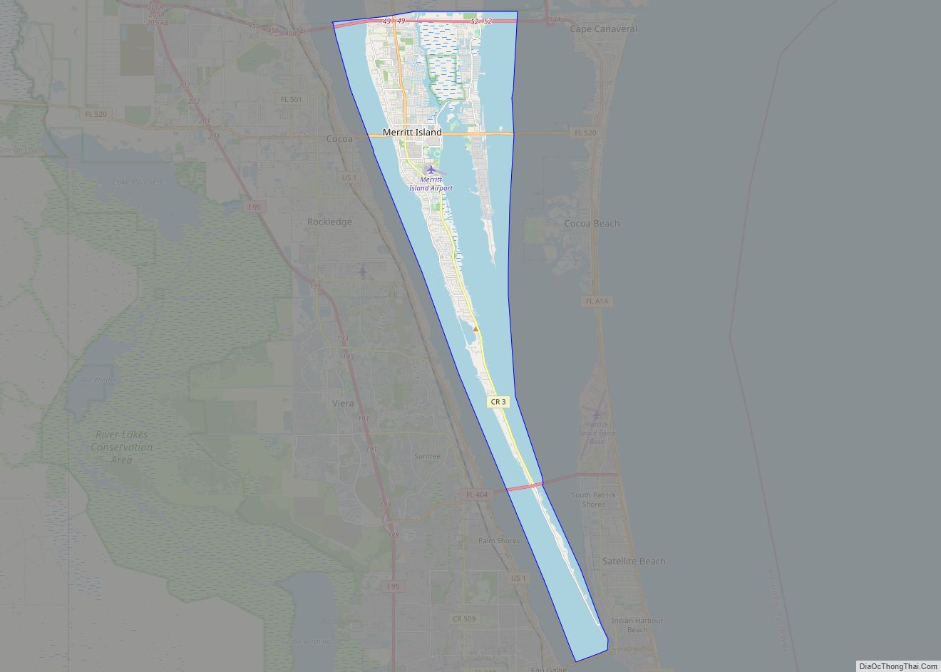 Map of Merritt Island CDP